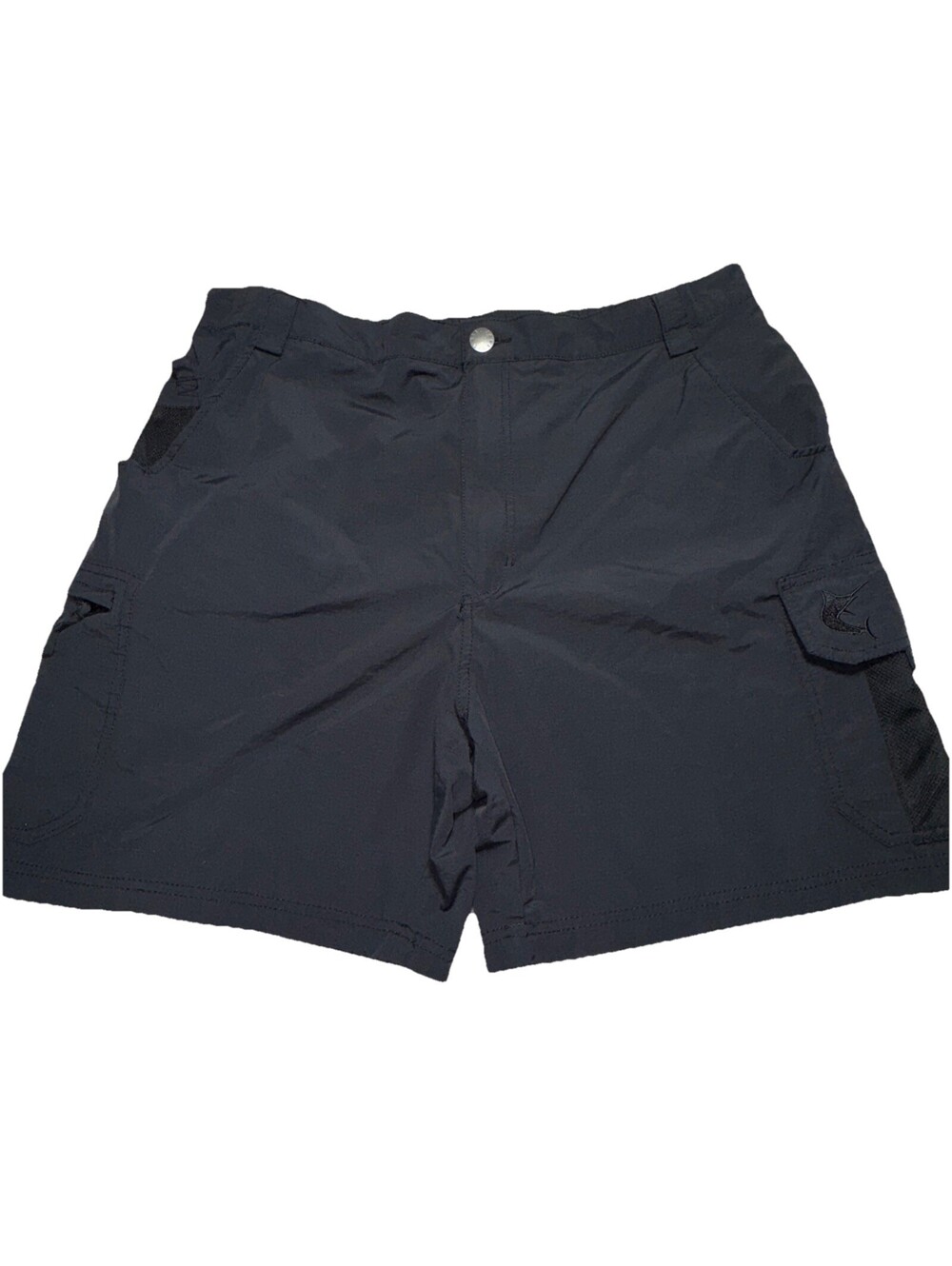 Reel Legends cargo shorts men's large black nylon comfort waist fishing